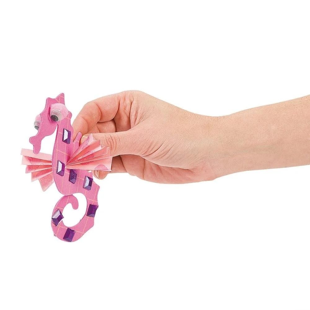 Fun Express Seahorse Foam Craft kit for Kids (Makes 12) Fun Sea Party Activity - VBS Vacation Bible School Supplies/Decor