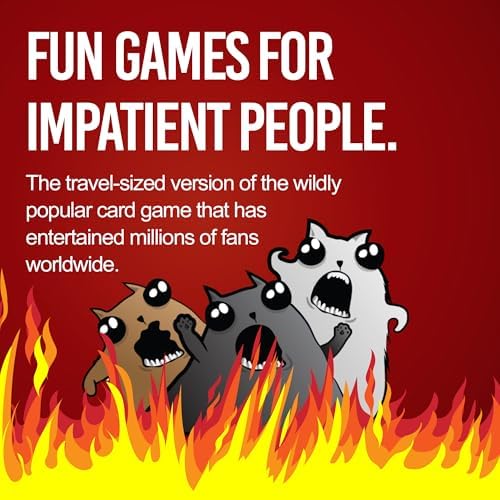 that Escalated Quickly Grab & Game by Exploding Kittens - 3-5 Players - Ages 10+ - 15 Minutes to Play - Travel Sized Card Game - Party & Family Card