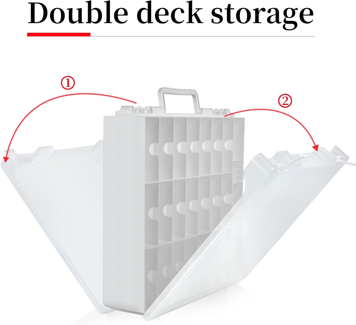 FULLCASE Toys Organizer Storage Compatible with Hot Wheels Car, Container for Matchbox Cars, Mini Toy, Small Dolls, Double Sided Carrying Box
