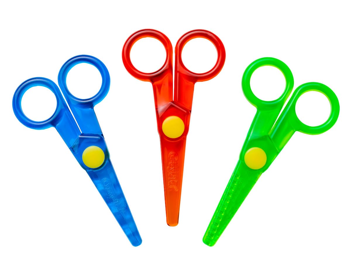 Crayola Toddler Safety Scissors (3pk), Blunt Tip Training Scissors for Preschool Learning Activities, Right & Left Handed, Toddler Arts & Crafts