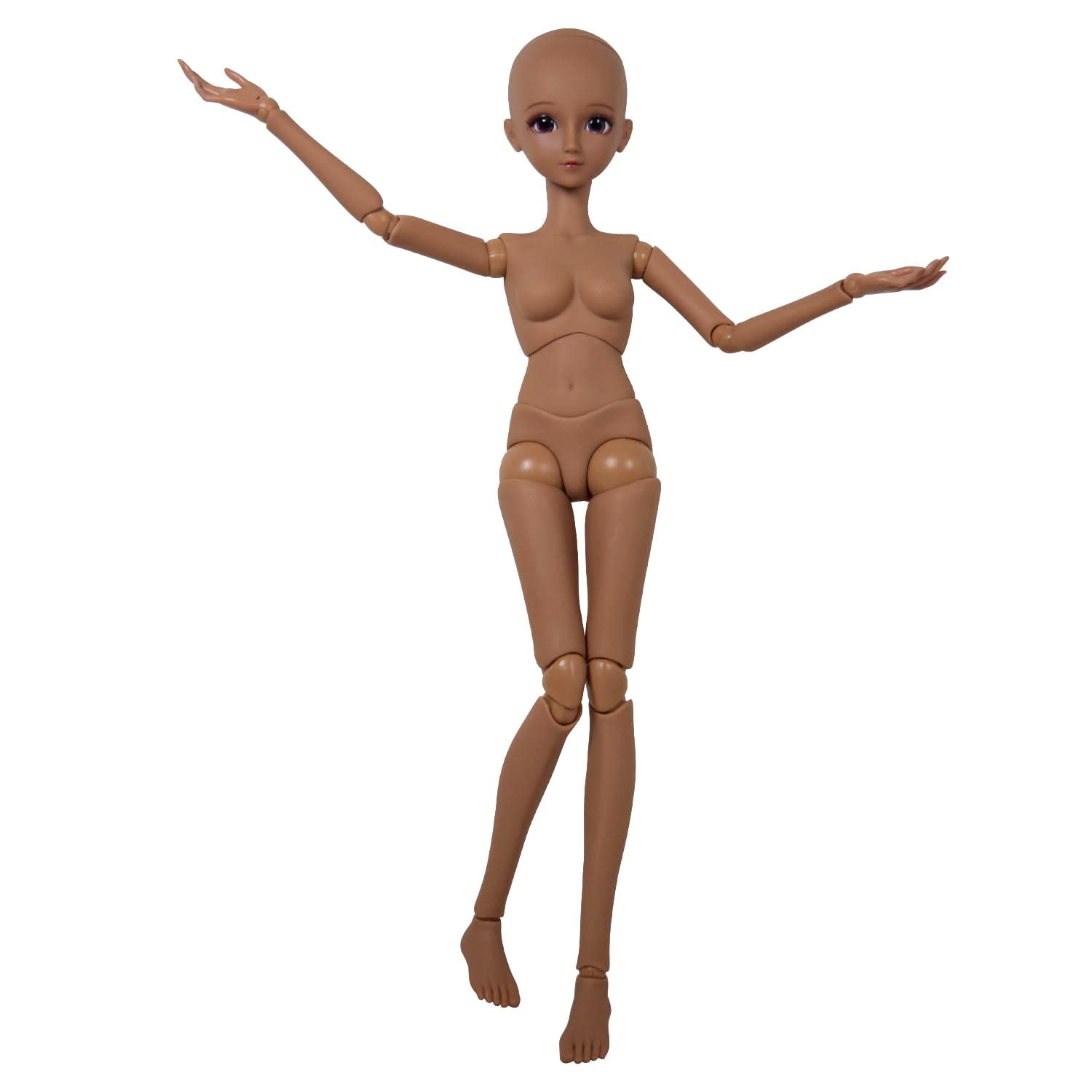 Proudoll 1/3 BJD Doll Tan Skin Customized Black Doll Body 60cm 24Inches Ball Jointed SD Dolls Joints Move PVC DIY (Alexia)