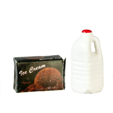 International Miniatures by Classics Dollhouse Miniature Ice Cream and Milk