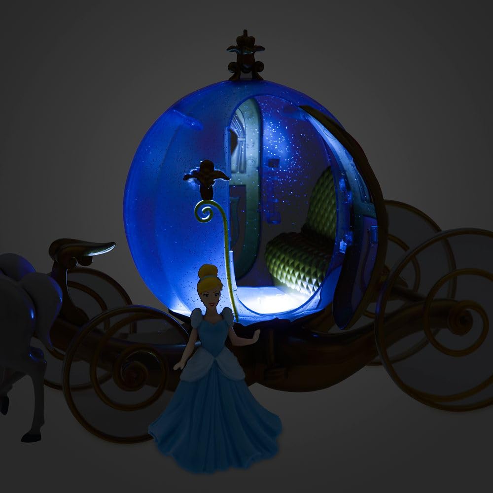 Disney Store Official Cinderella Doll, Horses, & Carriage Play Set - Princess Toys - Light-Up Glittering Pumpkin Coach & Accessories