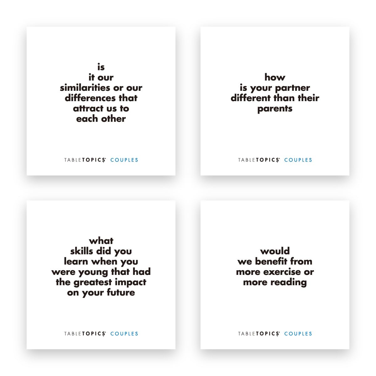 TableTopics Couples Conversation Starter Card Game for Romantic Partners - 135 Questions for Date Nights, Reconnecting, & Strengthening