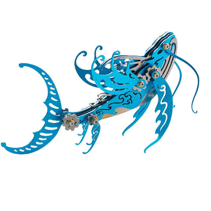 Mokrdomain Whale 3D Metal Puzzle, Blue, 92 Pieces