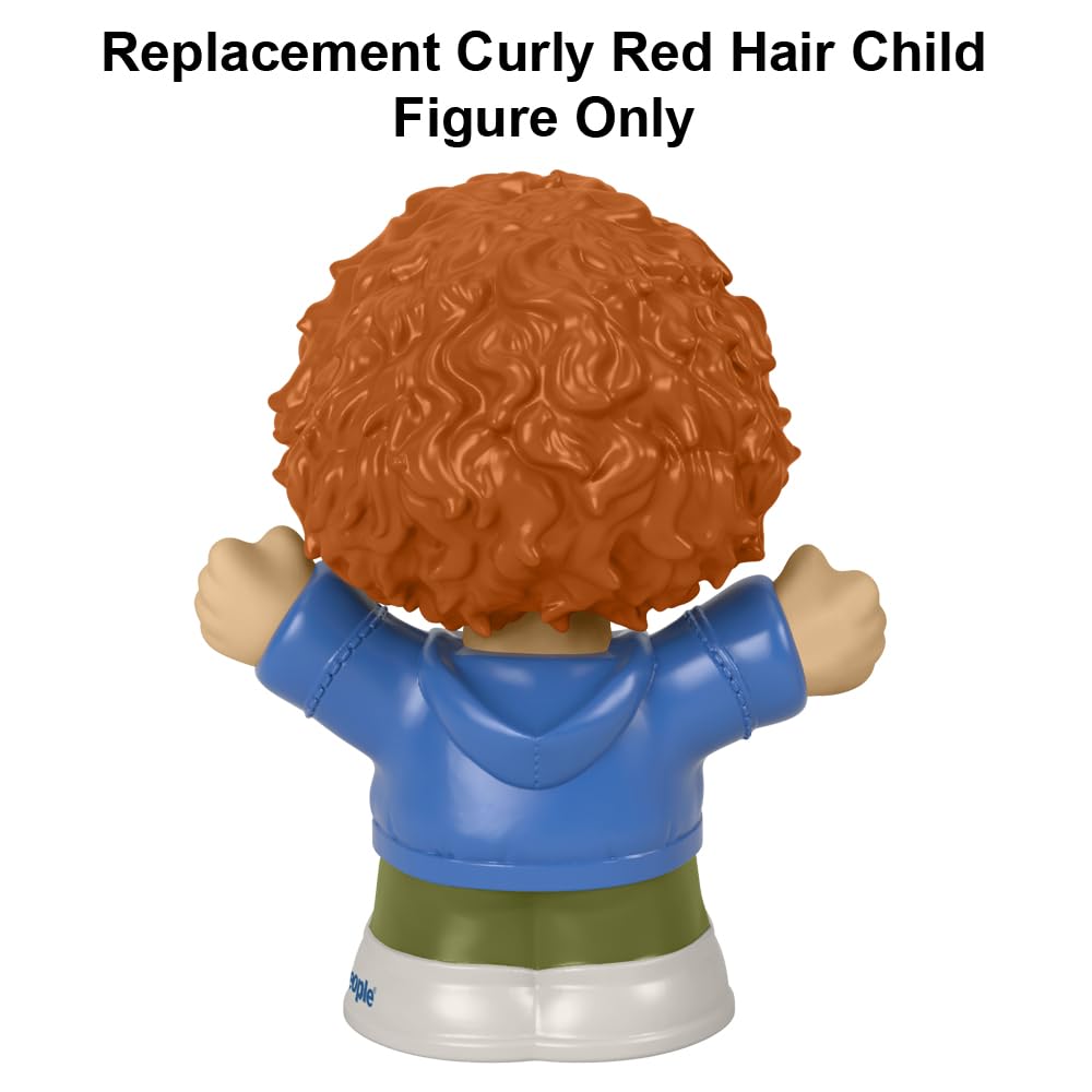 Fisher-Price Replacement Part Little People Family Playset - HBW72 ~ Replacement Curly Red Hair Child Figure ~ Wearing Blue Sweatshirt ~ Works Great