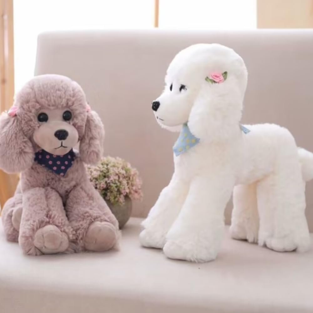 OPHRBU Poodle Plush Toys, Soft and Cute Poodle Plush Toys, Pillows, Cushions, the Best Gift for Your Family and Friends. 1 pc. (White 12 inches)