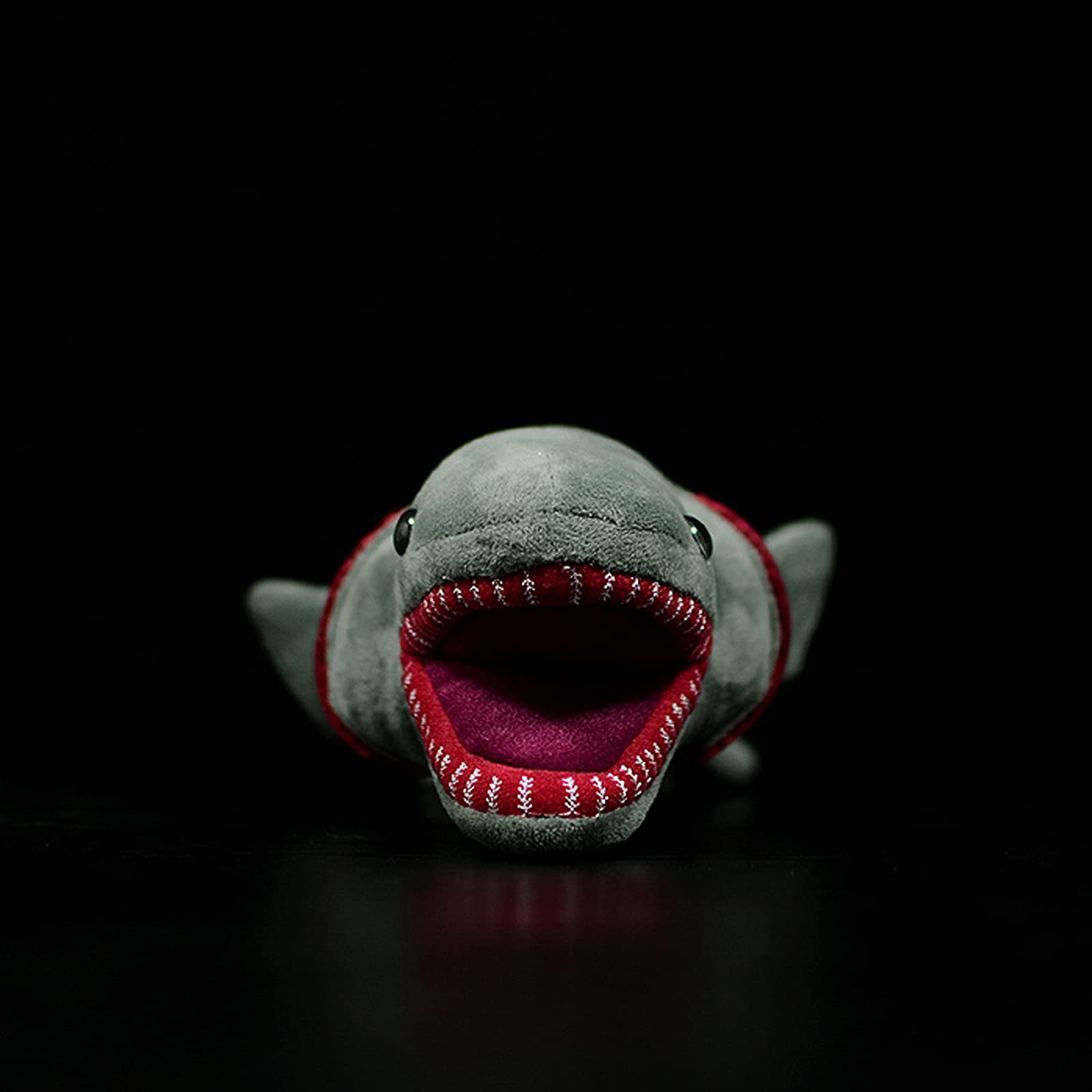 Frankiezhou Home Realistic Frilled Shark Plush Toy - Simulation 20.5" Grey Lifelike Frilled Six Gill Shark Stuffed Toys, Super Soft Sea Creatures