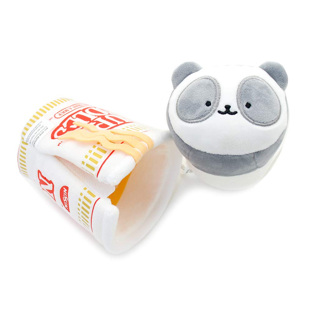 Anirollz Stuffed Animal Plush Toy - Official Nissin Cup Noodle Roll Blanket Outfitz Doll |Soft, Squishy, Warm, Cute, Comfort, Safe| Pillow with Panda
