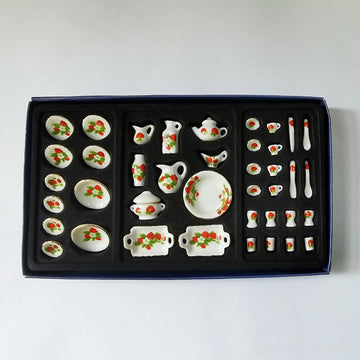 AirAds Dollhouse 1:12 Scale Dollhouse Miniature Accessories mini Porcelain Set Strawberry Set