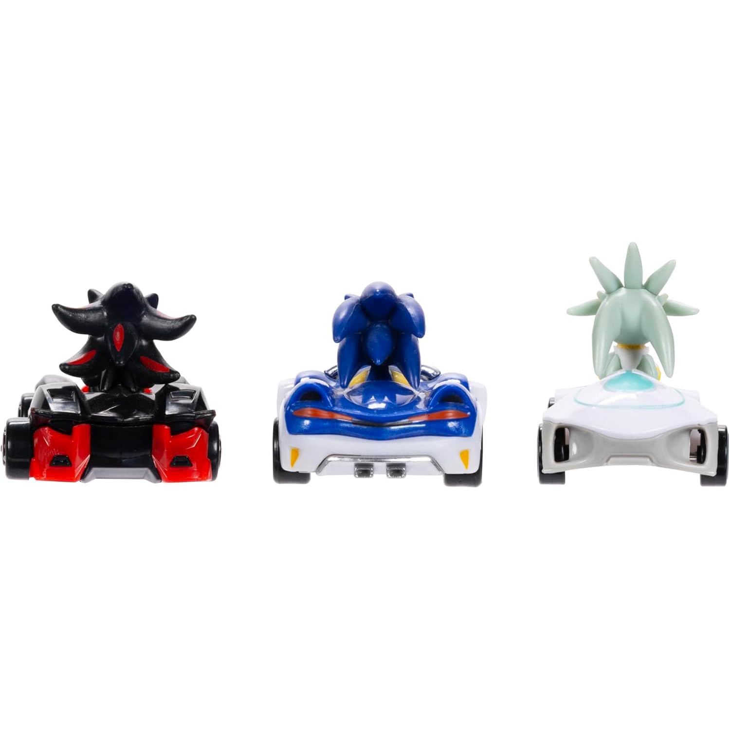 Sonic The Hedgehog Racing Toys Set - 3 Car Bundle with 6" Racing Pull Back Action Vehicles Featuring Shadow, Silver Plus Stickers, More | Sonic