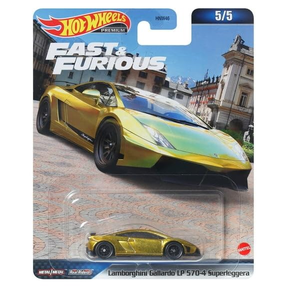 Hot Wheels 2023 Fast & Furious Premium 5?Pack (HNW46?956D) | Toyota Supra, Land Rover Defender, Chevy Nova SS, BMW M5 & Lamborghini Gallardo | 1:64
