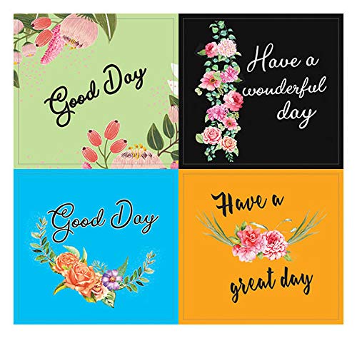 Creanoso Flower Theme Greetings Stickers (10-Sheet) - Total 120 pcs (10 X 12pcs) Individual Small Size 2.1 x 2. Inches, DIY Decoration Art Decal