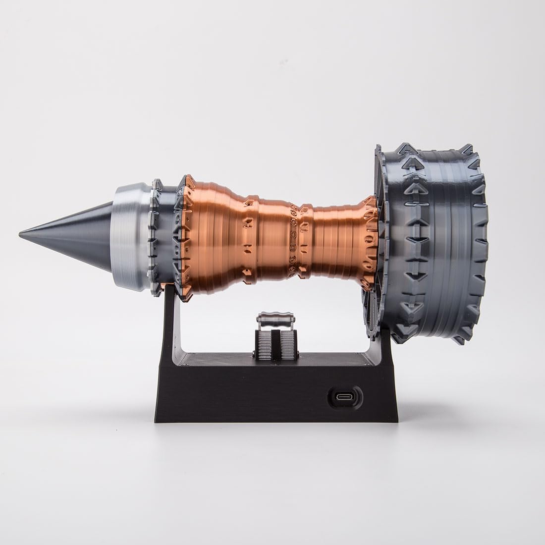 ENGINEDIY Jet Aircraft Turbofan Turbojet Engine Model 3D Printed Functional Turbofan Aero Aircraft Engine DIY Assembly Model Tabletop Engine
