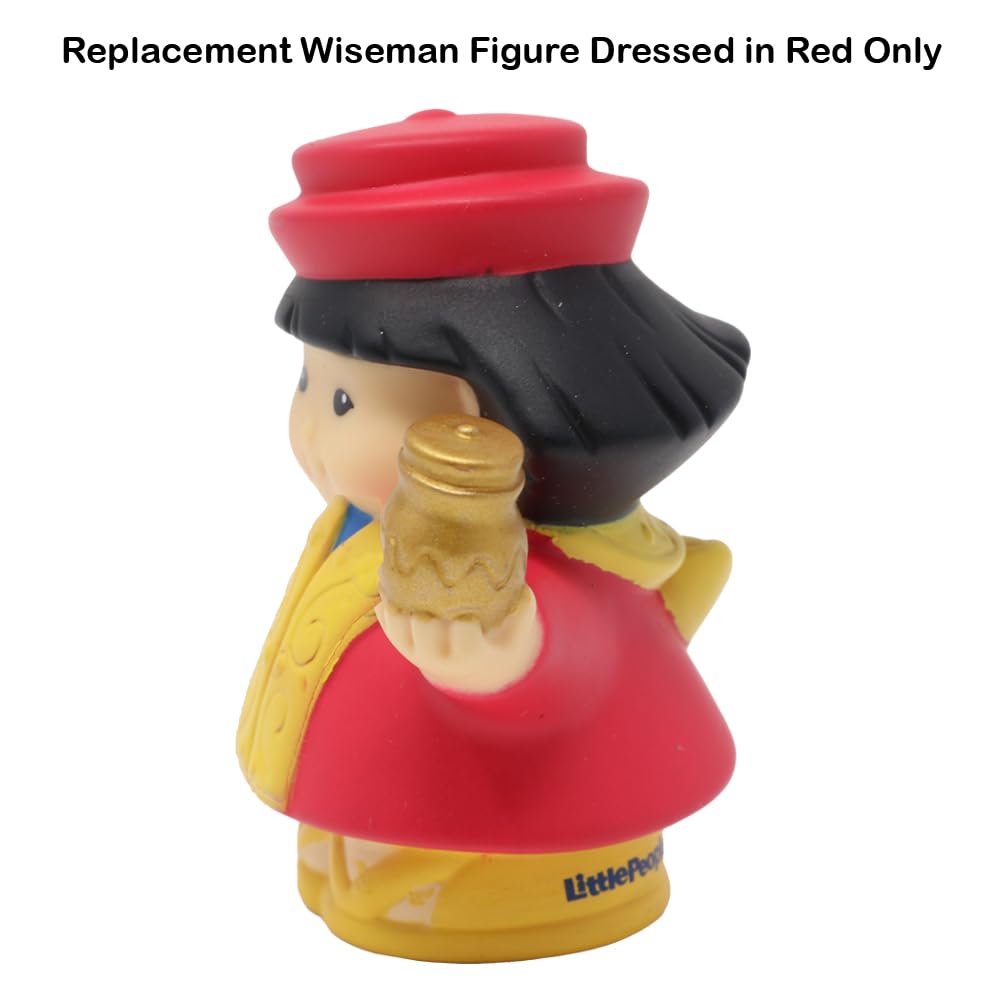 Little People Replacement Part for Fisher-Price Christmas Nativity Playset 77620 - Replacement Wiseman Figure Dressed in Red