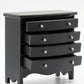 Dollhouse Miniature Chest of Drawers (Black)