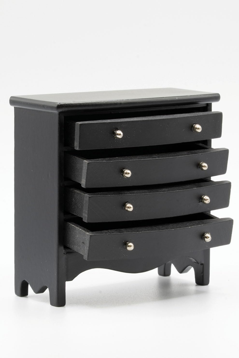 Dollhouse Miniature Chest of Drawers (Black)
