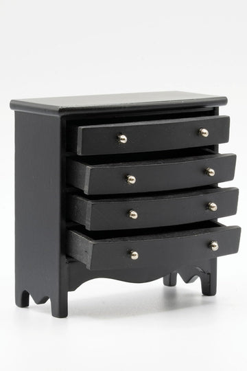 Dollhouse Miniature Chest of Drawers (Black)