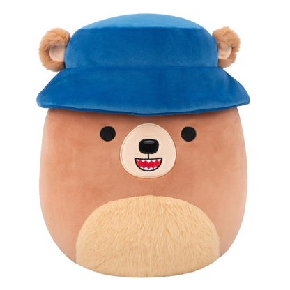 Squishmallows Original 12in Stokely the Brown Kodiak Bear with Fuzzy Belly and Bucket Hat - Official Jazwares Plush (Medium-Sized)