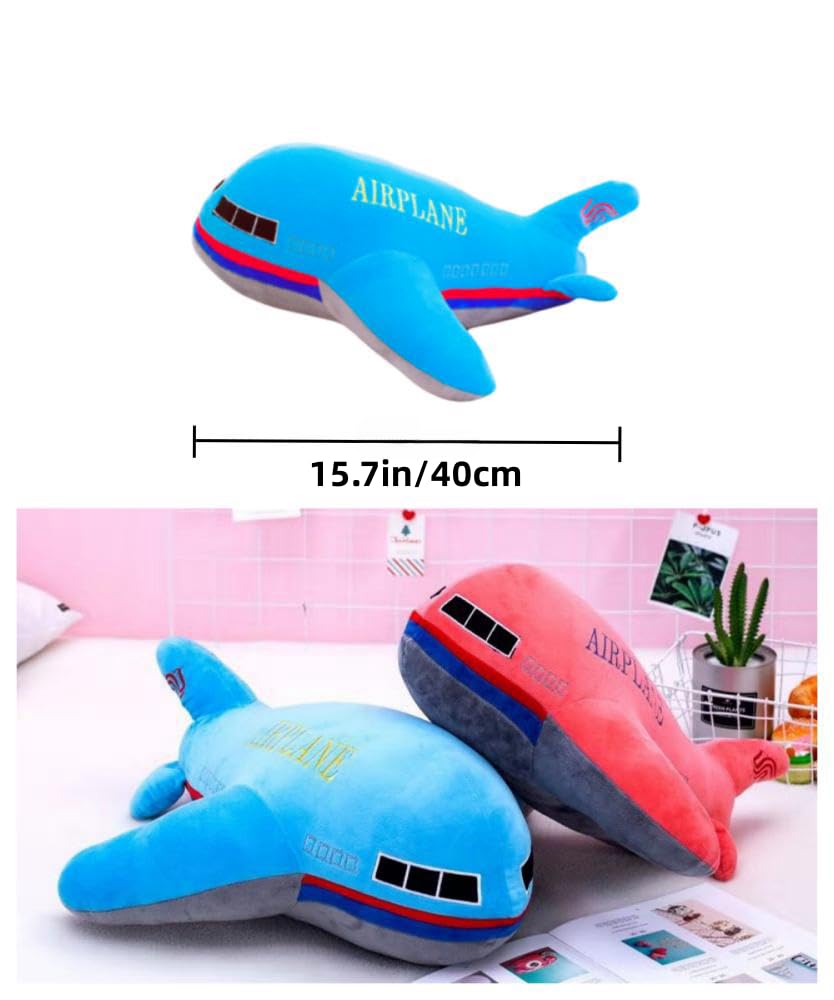 Xshelley 15.7inch Airplane Plush Toys Airplane Plush Stuffed Pillow Model Toy,Gifts Birthday for Kids (Blue)