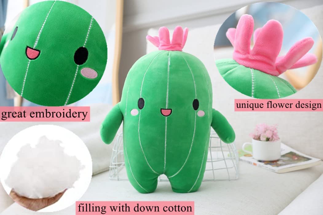 NatureMan Cactus Stuffed Plant Plush Toy with Smile Face Super Cute Soft Cactus Plush Pillow Creative Plush Plant Cactus Decoration Great Birthday