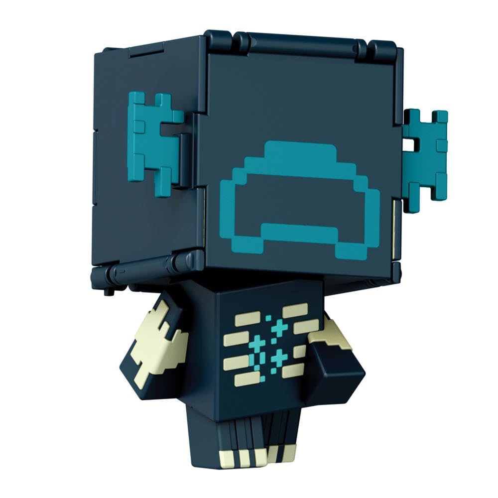 Mattel Minecraft Flippin’ Figs Figures with 2-in-1 Fidget Play, 3.75-in Scale, Large Heads & Pixelated Design (Characters May Vary)