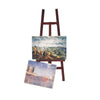 SXFSE Dollhouse Decoration Accessories, 1/12 Dollhouse Miniature Wooden Easel Oil Painting Set