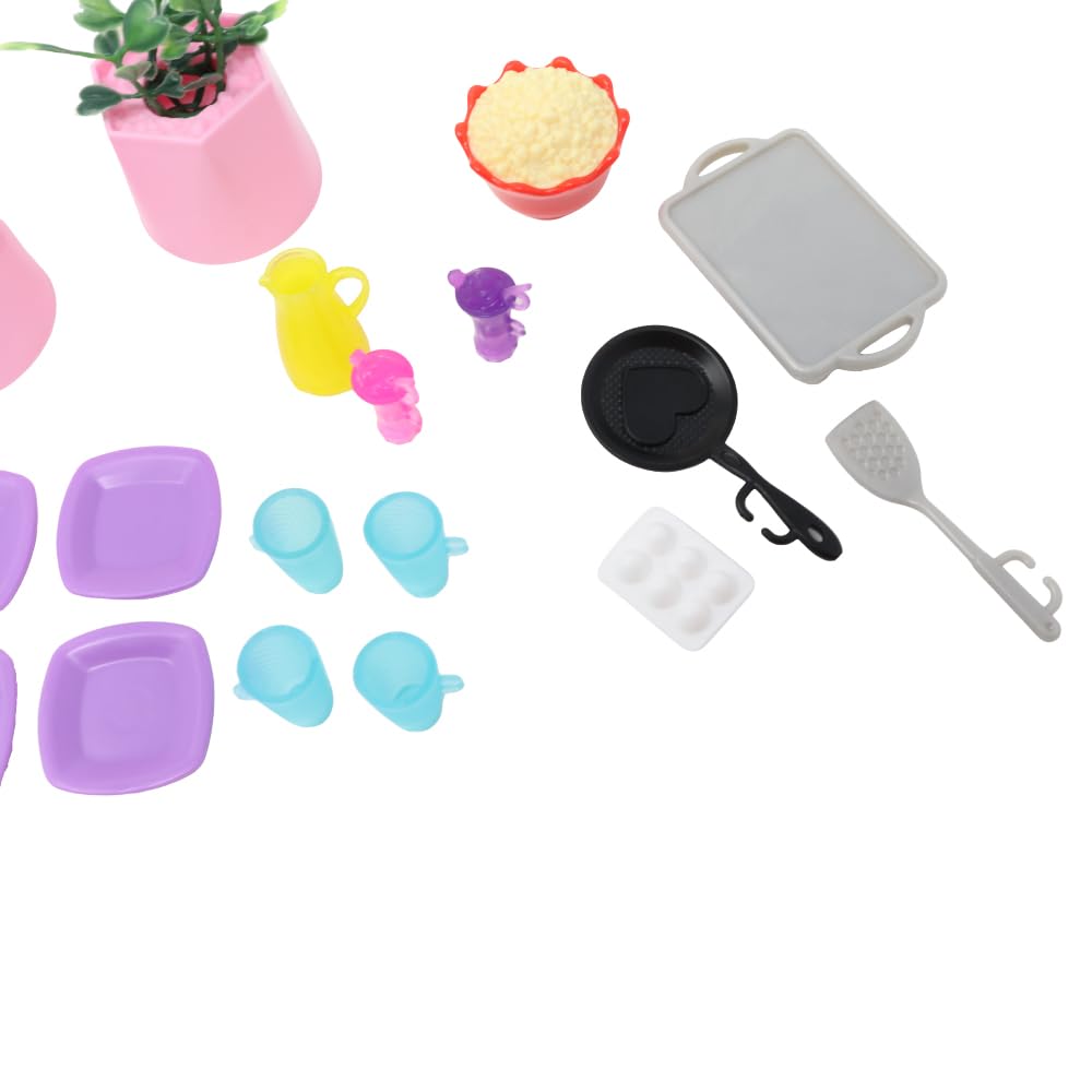Replacement Parts for Barbie Doll Dreamhouse - GRG93 ~ Replacement Dishes, Cookware, Food, Plants and Plant Holders