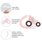 Baby Tractor Teething Toys,Food Grade Silicone Teether with One-Piece Pacifier Clip Holder,Baby Gift,Highly Effective Pain Relief for 3 Months+ Boy