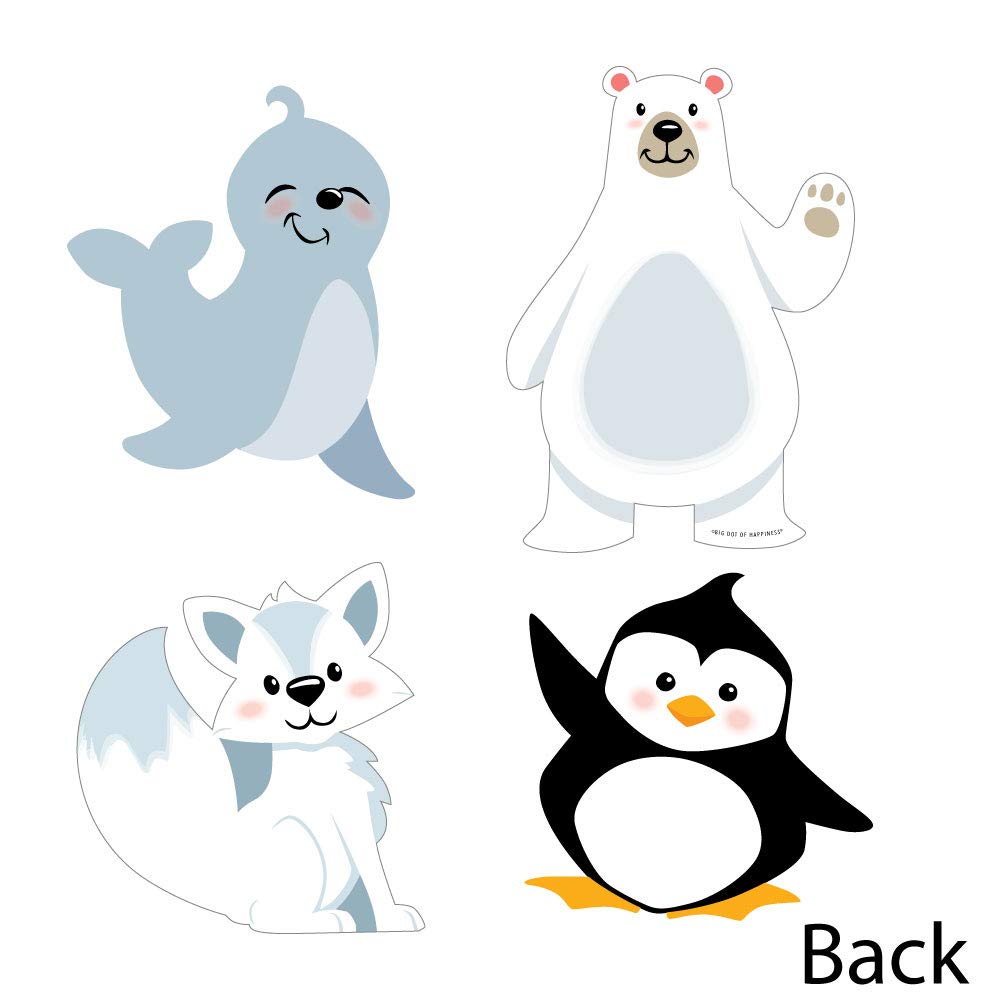 Big Dot of Happiness Arctic Polar Animals - Polar Bear, Seal, Penguin and Arctic Fox Decorations DIY Winter Baby Shower or Birthday Party Essentials