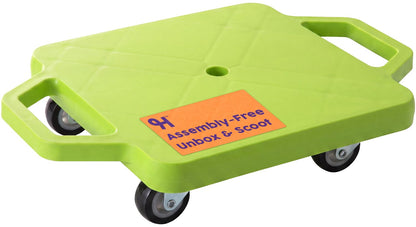 Hurtle Scooter Board for Kids with Safety Handles - Heavy Duty Gym Floor Scooter with 360° Wheels for PE, Indoor Active & Sensory Play - Supports 200