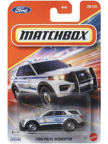 Matchbox Ford Police Interceptor SUV [Silver] 28/125-1:64 Scale Diecast Toy Vehicle