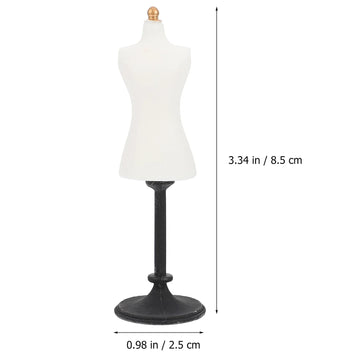 White 1/24 Miniature Dress Form Mannequin Dollhouse Decoration Accessories, DIY Doll House Kit