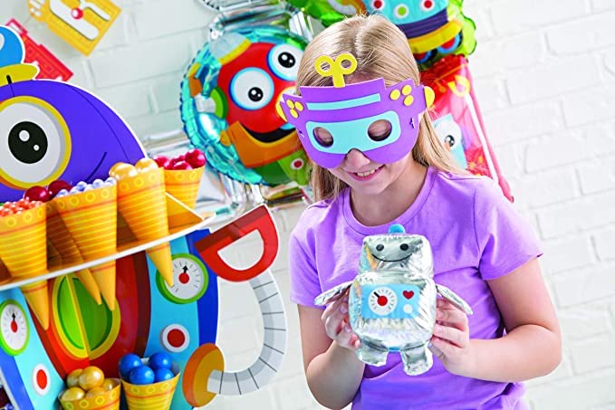 Fun Express Foam Robot Mask Craft Kit - 12 Pieces - Educational and Learning Activities for Kids