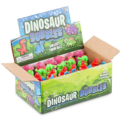 Dinosaur Bubble Bottles (24-Pack) Party Favors for Kids & Birthday Parties