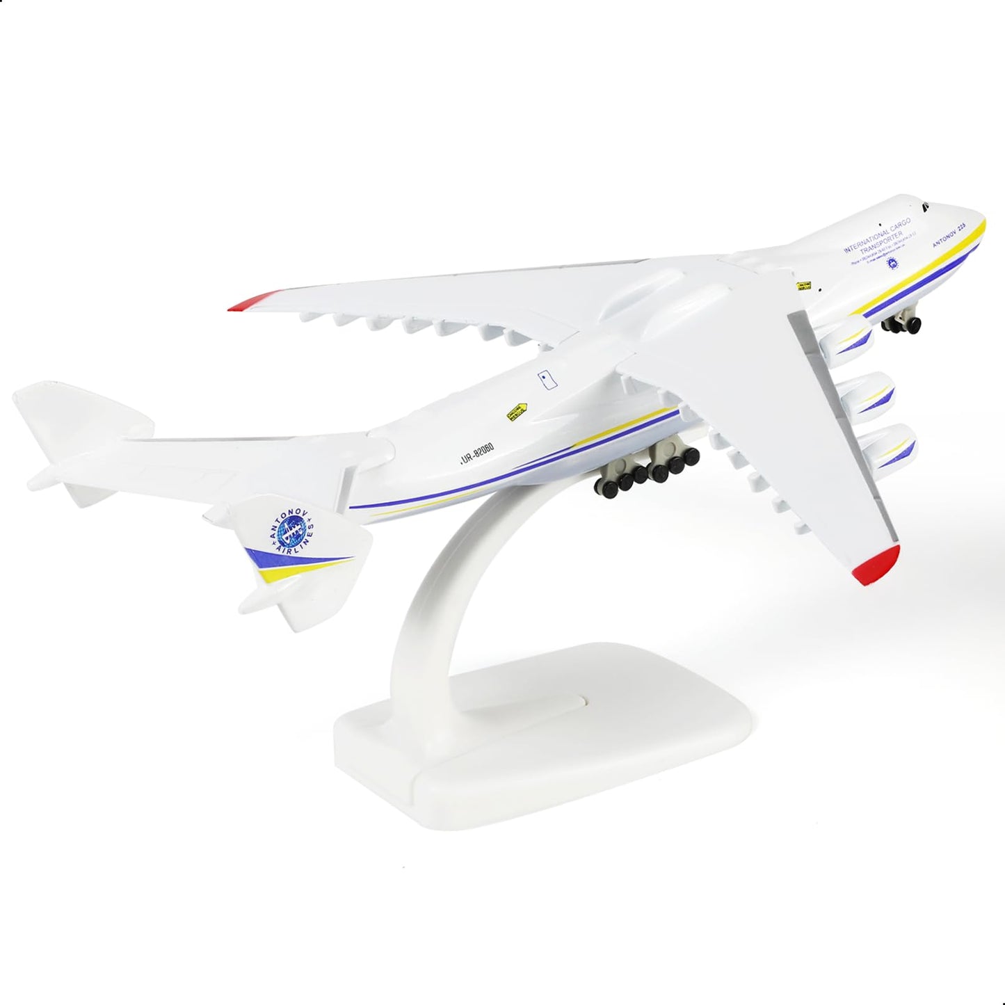QIYUMOKE 1/400 Antonov AN-225 Mriya Diecast Airplane Model with Stand, Metal Transport Cargo Plane Model for Adult Aviation Enthusiasts Collection