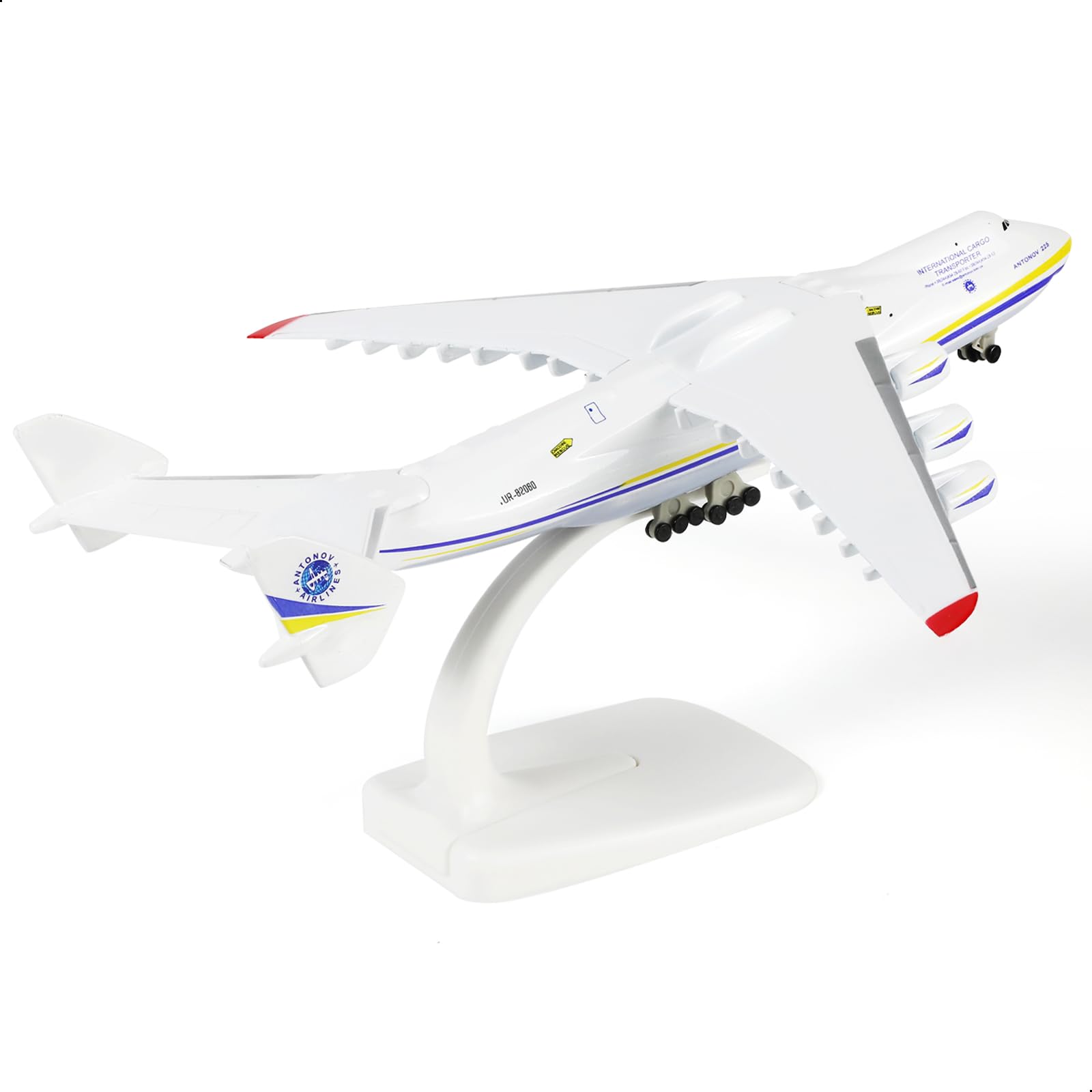 QIYUMOKE 1/400 Antonov AN-225 Mriya Diecast Airplane Model with Stand, Metal Transport Cargo Plane Model for Adult Aviation Enthusiasts Collection
