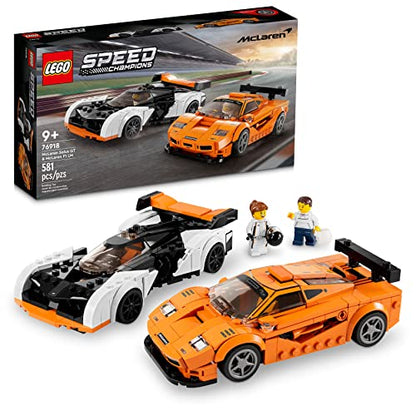 LEGO Speed Champions McLaren Solus GT & McLaren F1 LM 76918, Featuring 2 Iconic Race Car Toys, Hypercar Model Building Kit, Collectible 2023 Set