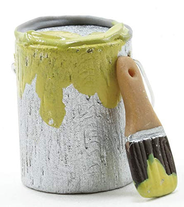 International Miniatures by Classics Dollhouse Miniature Paint Can and Brush Set, Yellow Paint