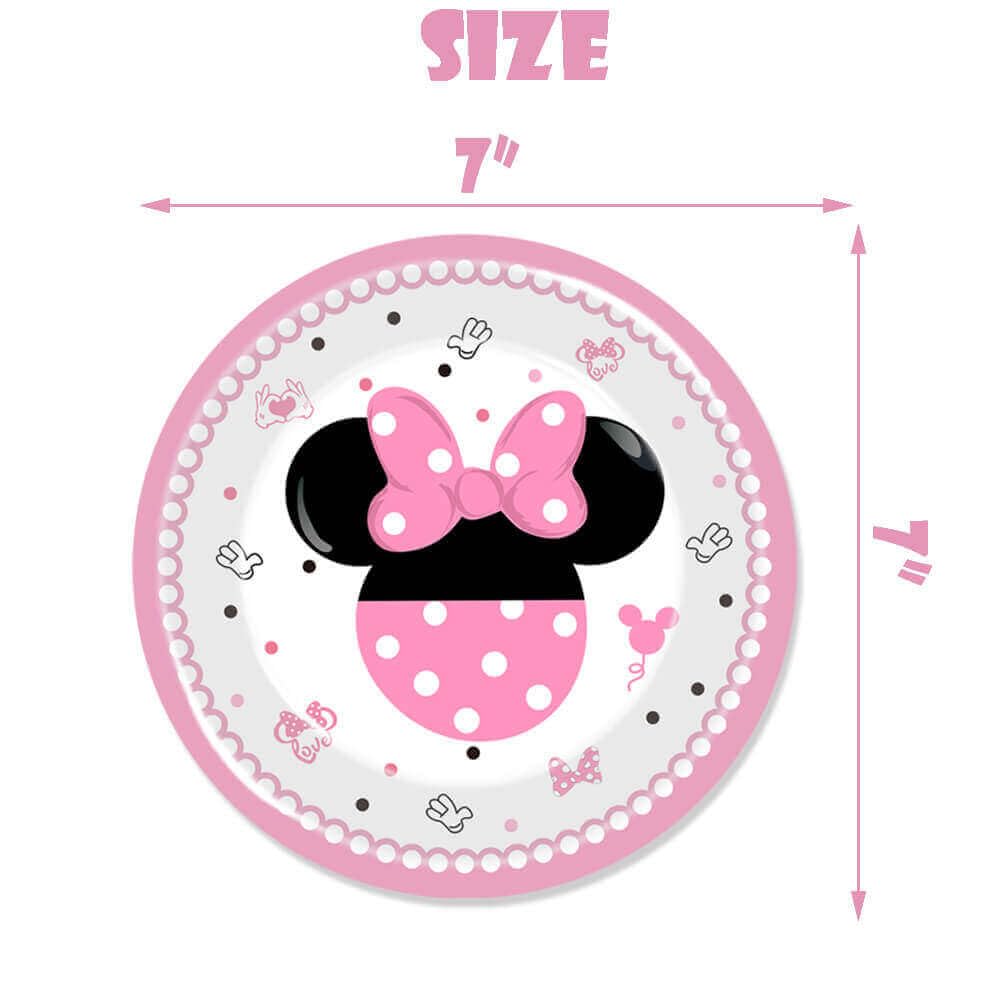80 Pcs Pink 3rd Birthday Party Tableware Pink Wild Three Paper Plates Napkins Forks for Girls Three Years Old Birthday Party Supplies Decorations