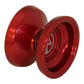 Yoyo King Proteus Professional Responsive Aluminum Yoyo - Metal Ball Bearing Yo-Yo for Kids & Adults - Long Spin Narrow C Bearing, Extra String - Red