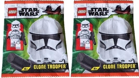 LEGO Star Wars: Clone Trooper Minfiigure (Phase 2) with Blaster - Lot of 2
