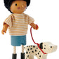 Tender Leaf Toys - Mr. Forrester and his Dog - Detailed Wooden Doll with Flexible Arms and Legs for Dollhouse - Encourage Creative and Imaginative Fun