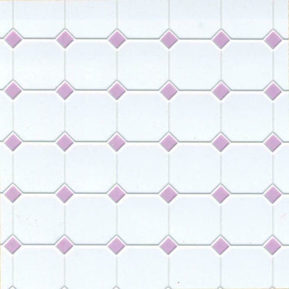 Town Square Miniatures Dollhouse Lilac White Moulded Plastic Tile Flooring Sheet Miniature 1:12 Scale