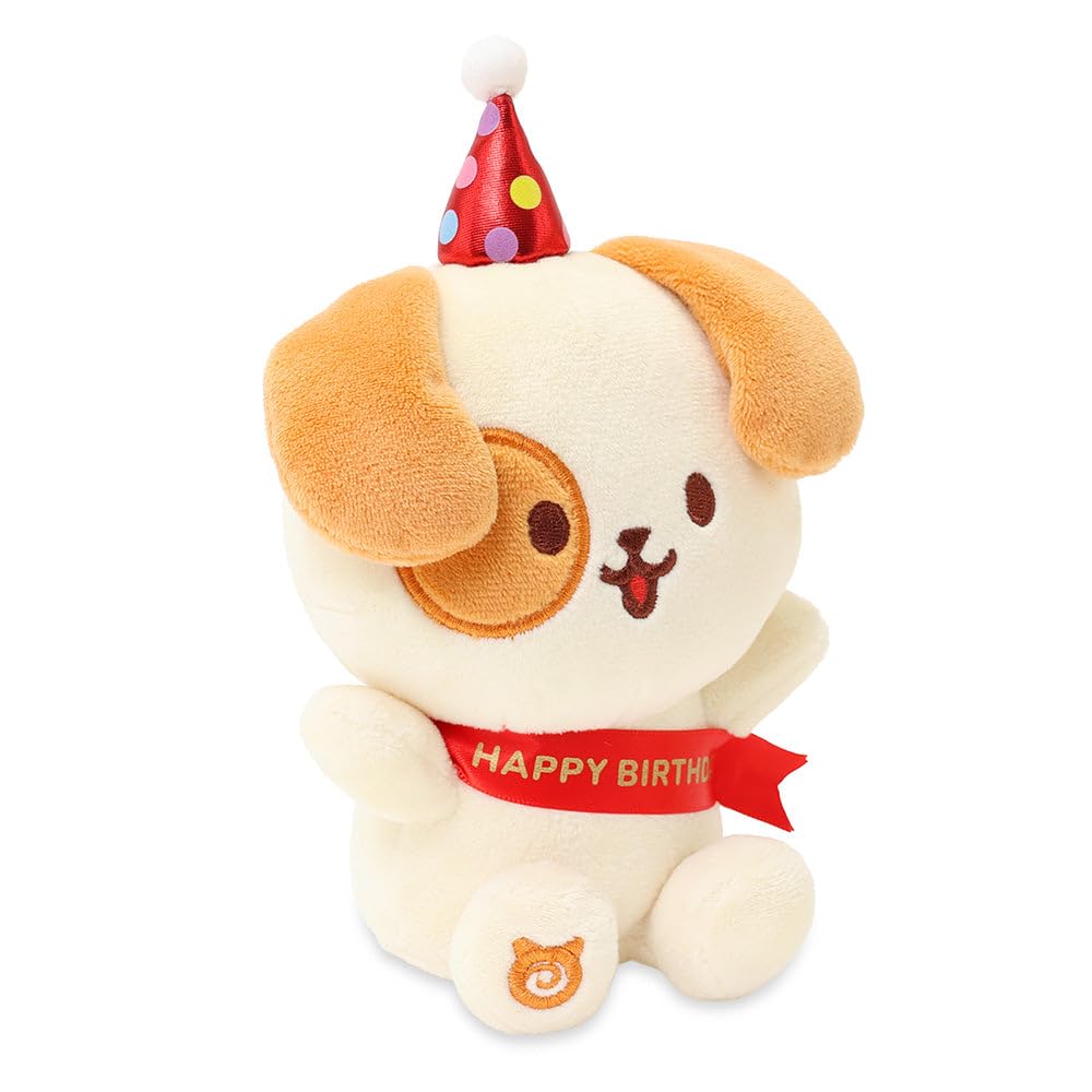 Anirollz Happy Birthday Puppiroll Plush - Soft & Cuddly Stuffed Dog, Cute Collectible Gift for Plush Lovers, 6” Small & Huggable
