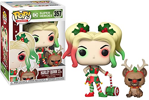 Funko Pop! DC Heroes: DC Holiday - Harley Quinn with Helper, Multicolor, 3.75 inches (50656)