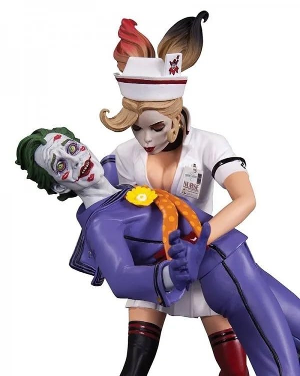 DC Comics Bombshells 10 Inch Statue Figure - Joker & Harley Quinn (2nd Edition)