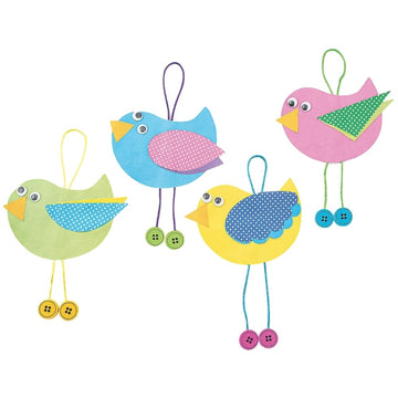 Spring Bird Paper Ornaments Craft Kit - Crafts for Kids and Fun Home Activities