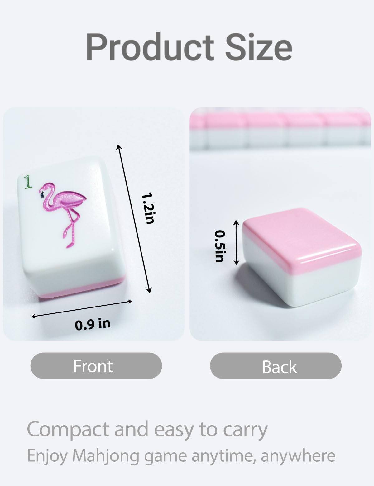 HYZYey Mahjong Tile Set American 160 Acrylic Engraved Mah Jongg Game Tiles with Bag 6 Dice Accessories Gifts for Majong Players Beginners (Pink