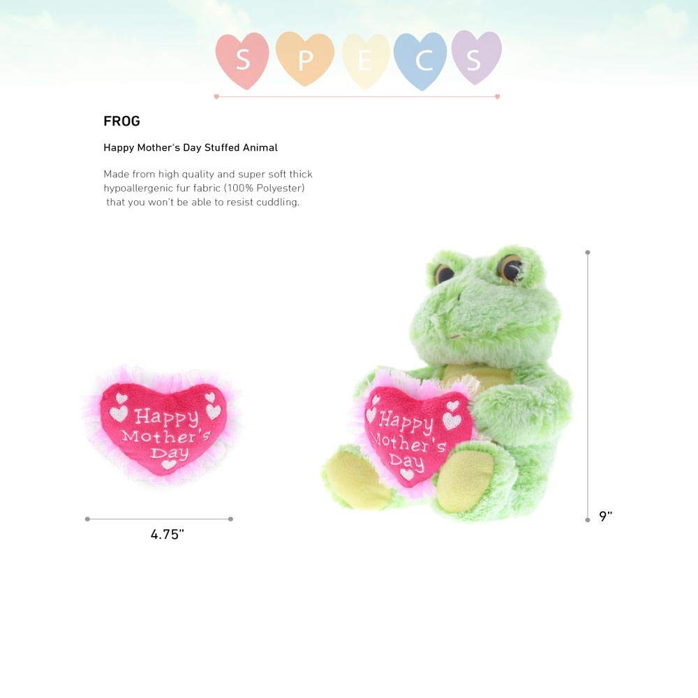DolliBu Happy Mother's Day Stuffed Animal, Heart Message for Best Mommy, Grandma, Wife, Step Mom, Mama - Cute Soft Adorable Sentiment Plush Teddy Bear
